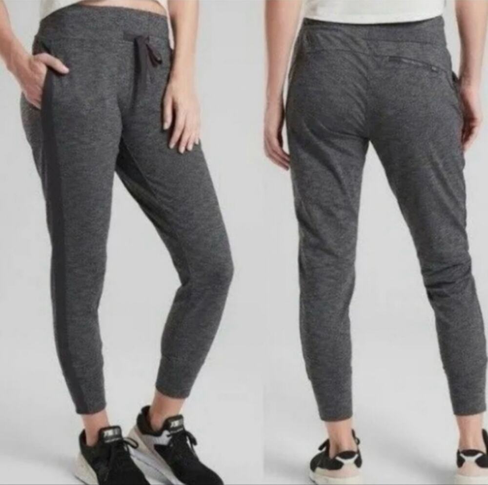 Athleta Metro Street Jogger Pants Heathered Gray Size S *EUC
